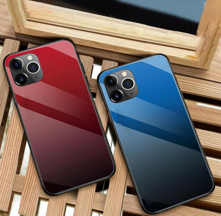 iPhone - Glas Rainbow Case - Schwarz Blau - CITYCASE